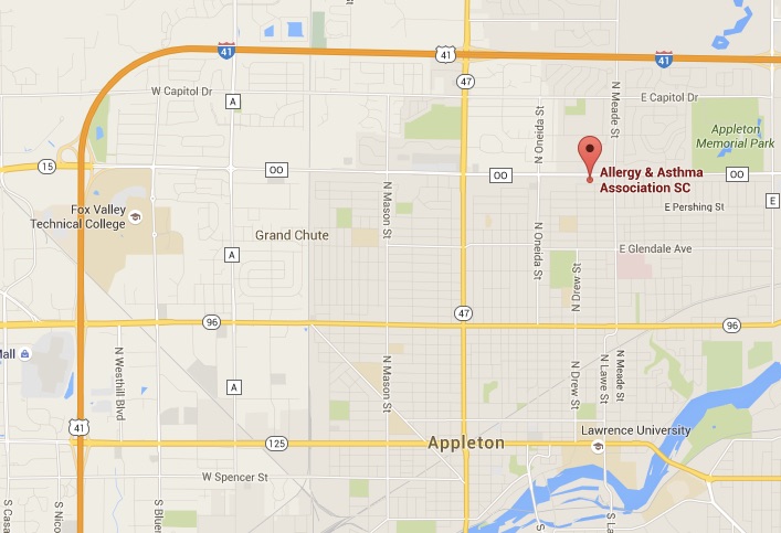 Appleton map Allergy and Asthma Associates
